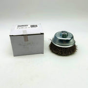 Robtec 0110058350 Cup Brush 4" Diameter .020" Brass Wire Dia Crimped 5/8-11 AH 7