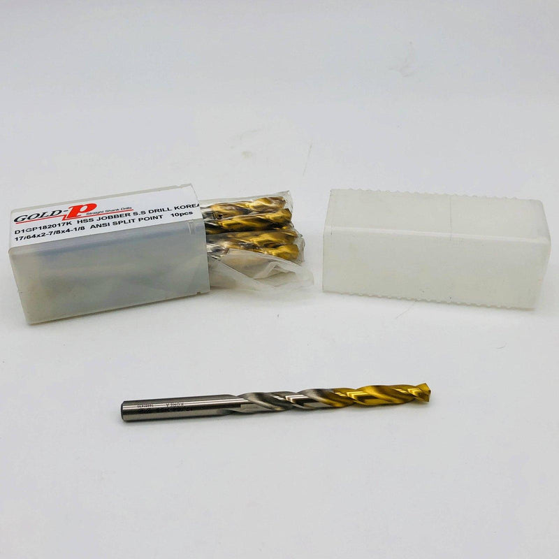 10x YG-1 D1GP182017 Jobber Drill Bit Straight Shank 17/64 x 2-7/8 x 4-1/8 HSS 1