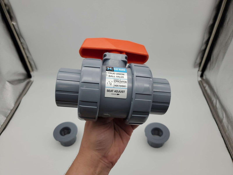 Hayward 1-1/2" Ball Valve CPVC FPM Seals TB250ST 250 PSI 2