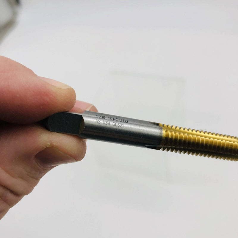 Exactek 3235003 Tap Plug Gun 5/16-18 3 Flute H3 SPPT HSS TiN Finish Spiral Point 4