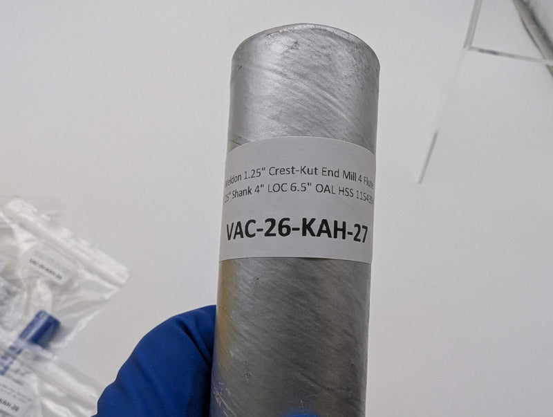 Weldon 1.25" Crest-Kut End Mill 4 Flute 1.25" Shank 4" LOC 6.5" OAL HSS 1154394 7