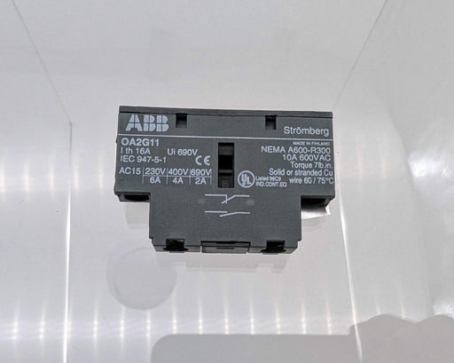 ABB 0A2G11 Auxialiary Contact 16A 600VAC 1NO / 1NC Snap On 1