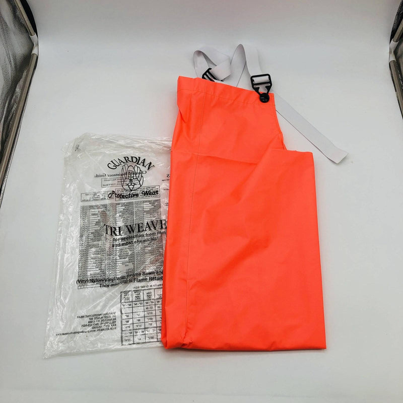 Guardian 706ORL Bib Overalls Size Large Tri-Weave Orange Vinyl Chem/Fire Resist 11