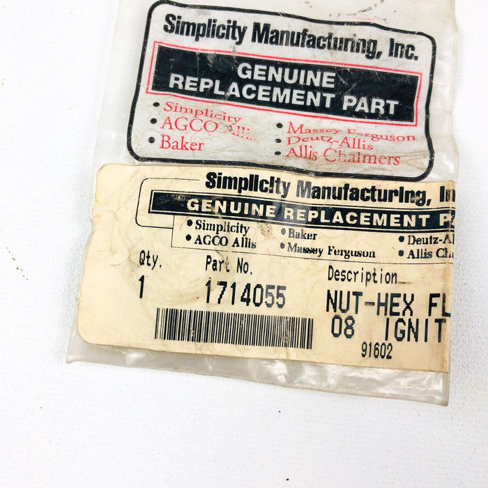 Simplicity 1714055 Nut Hex Flange .625-08 Ignition Switch OEM NOS 1714055SM 4