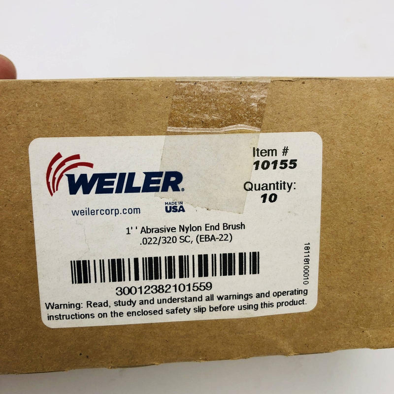 10x Weiler 10155 Nylox End Brush Abrasive 1" .022/320 Grit SC EBA-22 2
