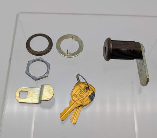 National C8053 Cam Lock Antique Brass 1-3/16" L 3/4" Dia Straight / Formed Cam 2