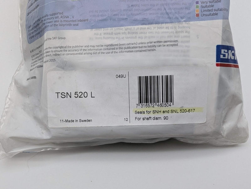 SKF TSN 520 L Bearing Seal 4 Lip 90mm ID 16mm Width Thermoplastic Elastomer 4