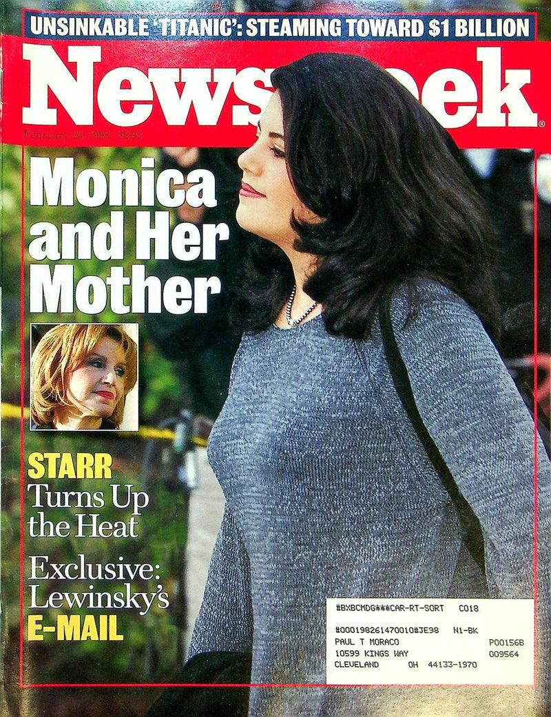 Newsweek Magazine March 23 1998 Monica Lewinsky Clinton Starr Titanic Debut 1