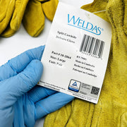 Weldas 10-2064 Leather Drivers Gloves Large Split Cowhide Straight Thumb 3 Pairs 3