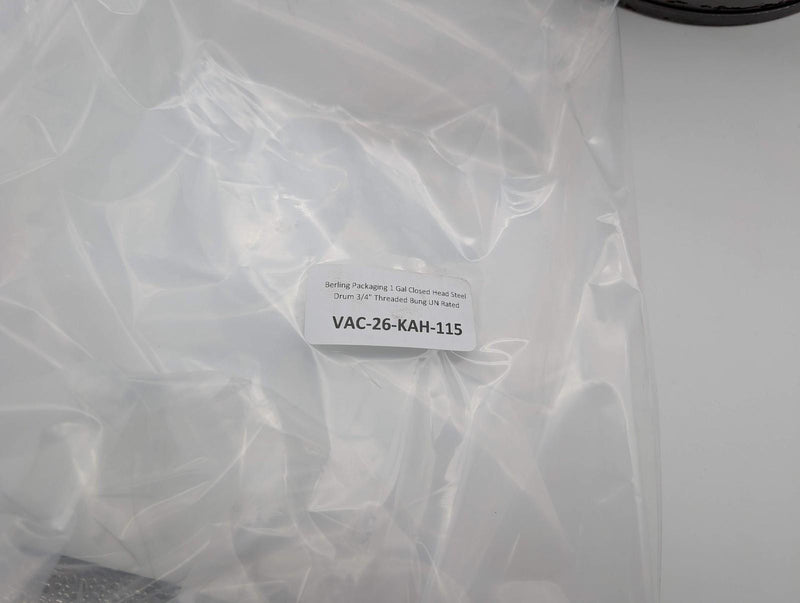 Berling Packaging 1 Gal Closed Head Steel Drum 3/4" Threaded Bung UN Rated 9