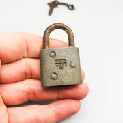 Vintage Slaymaker Padlock Lock and Key Rustless Steampunk Art Deco USA Made Work 5