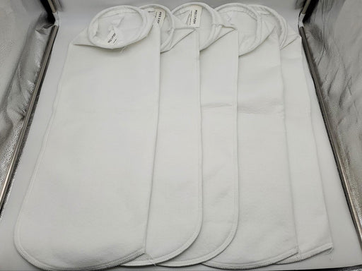 5x Liquid Filter Sock Bags 3 Micron 30" x 11-5/8" Sewn 6-5/8"ID Flange Water Gas 1