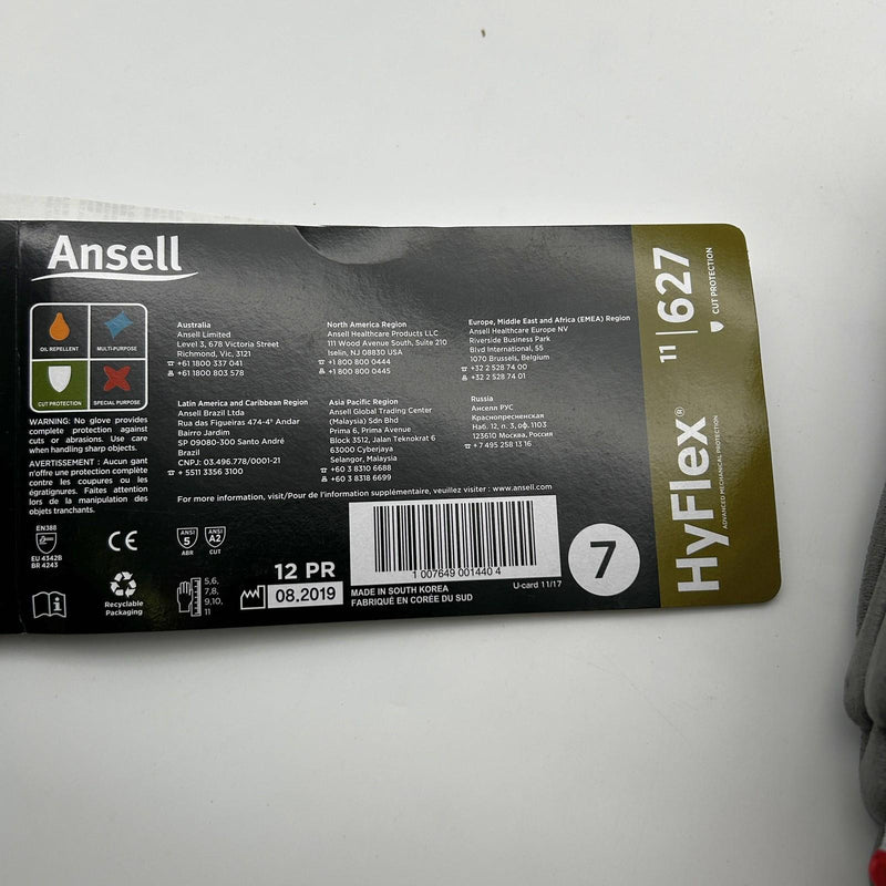 Ansell Hyflex 11627 Cut Resistant Gloves Size 7 Small Abrasion/6 Cut/2 12 Pairs