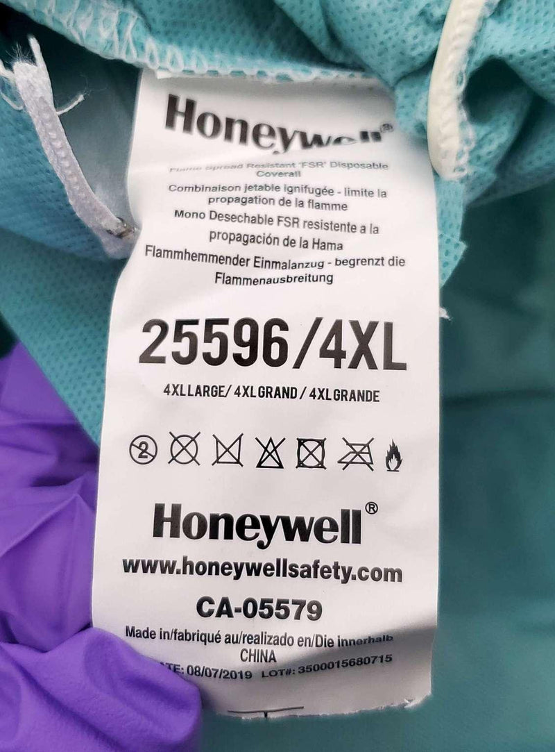 Honeywell Fire Resistant Coveralls 4XL Disposable Non-Woven Material 25596 PK 4 8