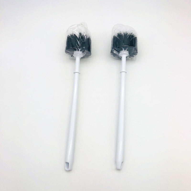 2x Toilet Bowl Brush European Style 13" Handle Polypropylene Curved Head 10