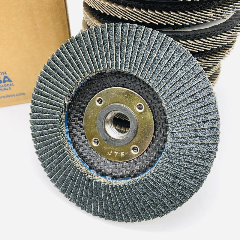 Weiler 51125 Flap Disc 4-1/2 Tiger Paw 60Z Grit 5/8-11 Arbor Hole Angled 10pk 3
