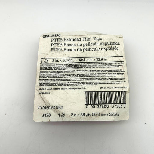 3M 5490 Film Tape PFTE 2in X 36yd Gray 3.5mil Industrial Strength 1 Roll 2
