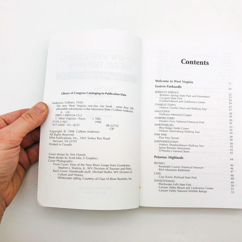 The New West Virginia One-Day Trip Book Colleen Anderson Paperback 1998 Travel 7