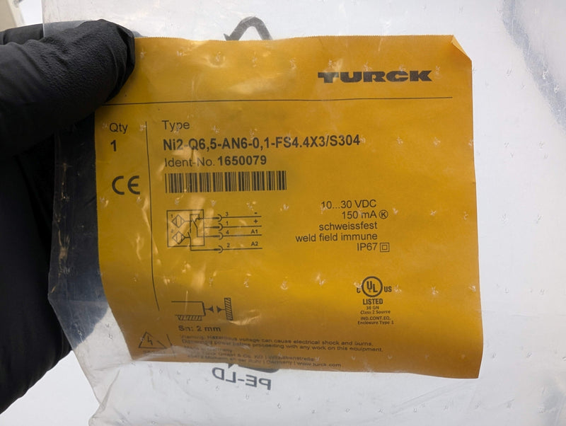 Turck NI2-Q6.5-AN6-0.1-FS4.4X3/S304 Inductive Proximity Sensor M12 Thread 2MM