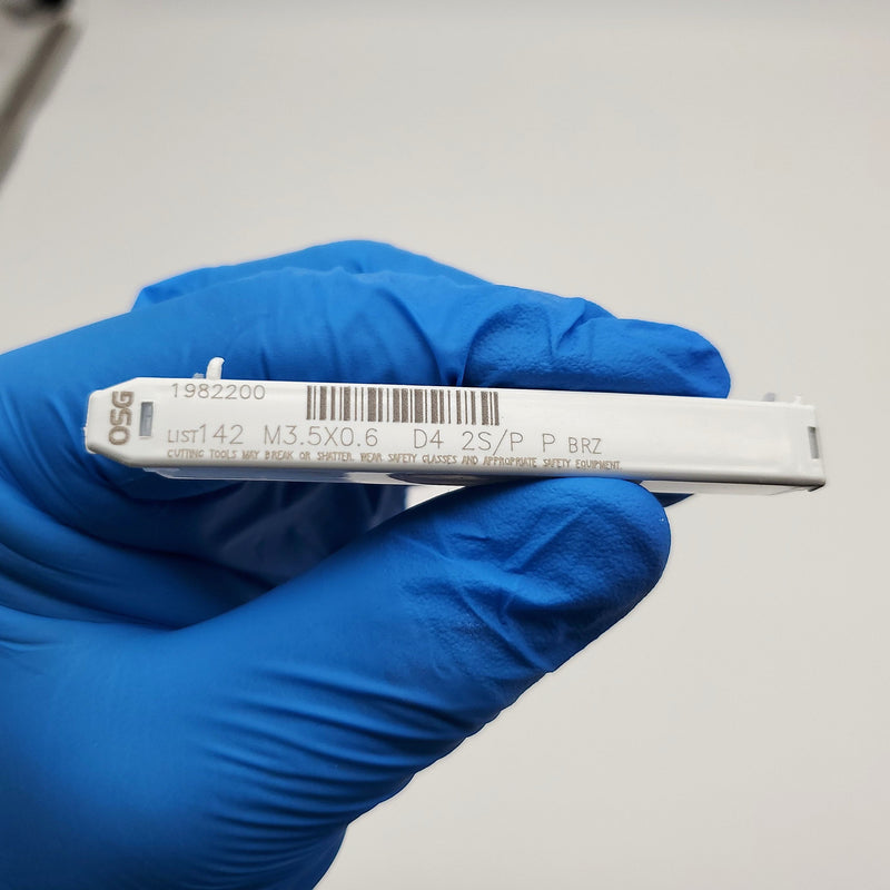 OSG M3.5X0.6 Spiral Point Tap 2 Flute 10mm LOC 50mm OAL HSS 1982200 4