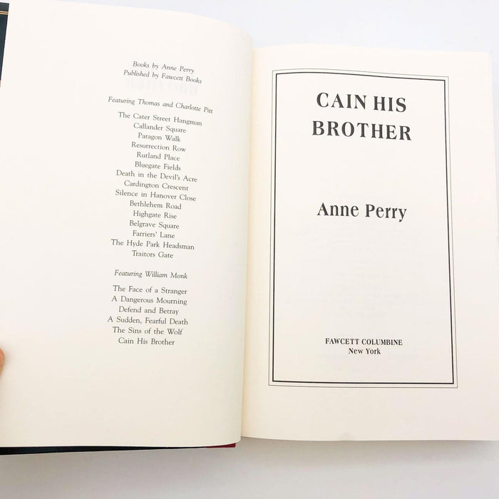 Cain His Brother Anne Perry Hardcover 1995 1st Ed/Print London Crime Thriller 7