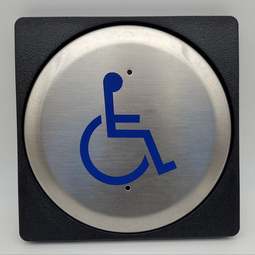 Larco 6R3 Push To Open Plate HDCP 6" Round Wheel Chair Logo 6R3 Brushed Steel 1