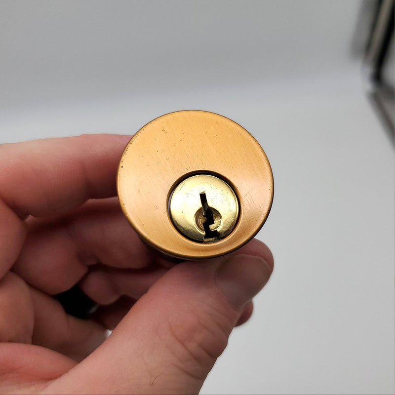 Dexter Mortise Lock Cylinder 1" Length Satin Bronze 9090 5 Pin 2 Keys 3