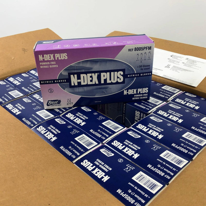Showa 8005PFM N-DEX Plus Disposable Nitrile Glove 7-8 Medium Powder Free 1000pcs 2