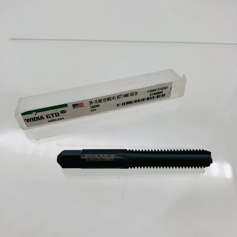 Widia GTD 19285 Straight Flute Tap 3/8-16 Bottoming Right Hand 4 Flutes HSS 10