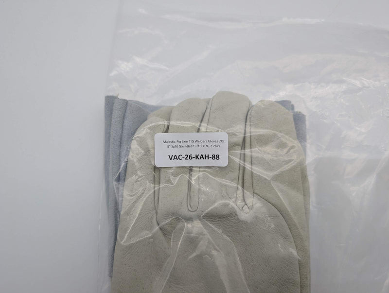 Majestic Pig Skin TIG Welders Gloves 2XL 5" Split Gauntlet Cuff 3507G 2 Pairs 5