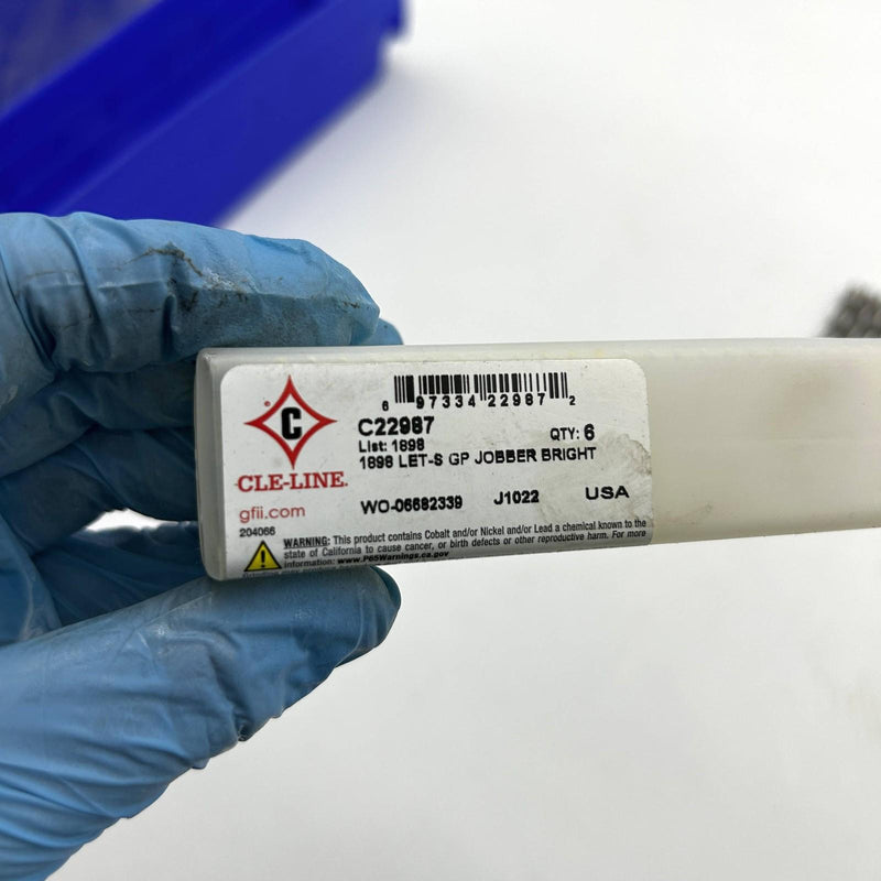 Cle-Line C22987 Jobber Length Drill Bit 1898 Letter S General Purpose Bright 6pk