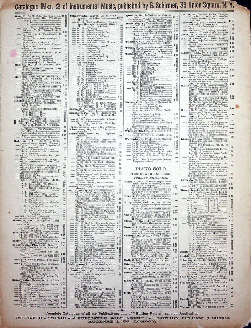 1884 Aquarelles Niels W Gade Op 57 Bk 3 Humoresque Folksong Style Sheet Music 3