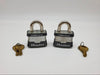 2x Master Lock Padlocks 3/4" Long x 0.28" D Shackle 1-5/8" Body No 3 Keyed Alike 1