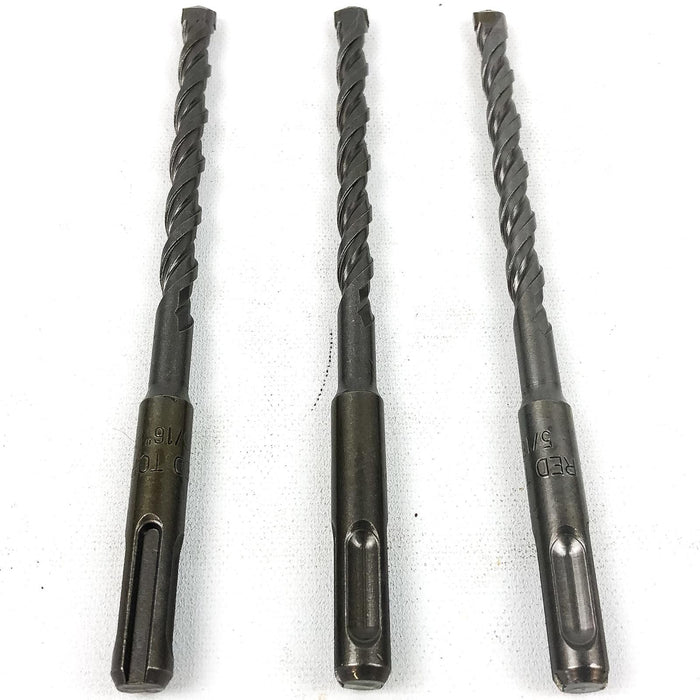 3pk Hammer Drill Bit 5/16" x 6" SDS Plus 3.75" LOC Carbide Tip Concrete Masonry 5