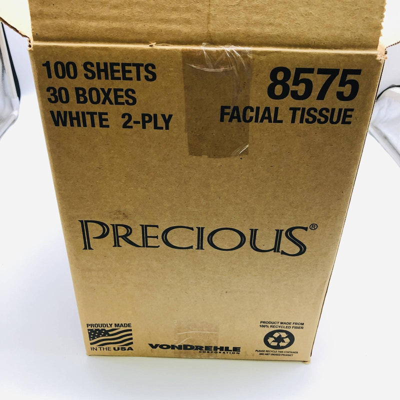 Von Drehle Precious FT8575 Facial Tissue 8.0" x 8.0" 2-Ply Bulk 30 Boxes/Case 4