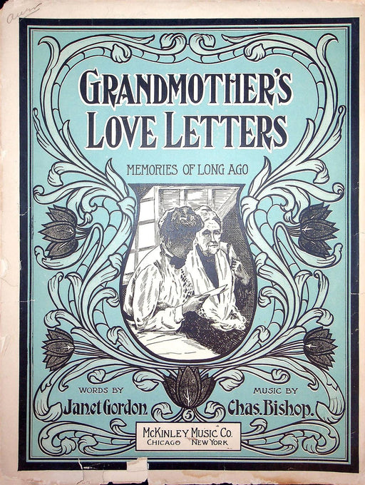 1905 Grandmothers Love-Letters Vintage Sheet Music Lrge Chas Bishop Janet Gordon 1