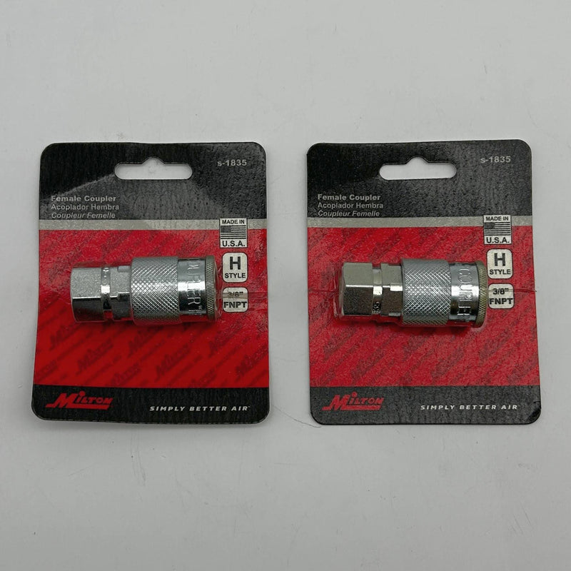 Milton S-1835 Compressor Coupler H-Style 3/8 Inch NPT Female Body Lot of 2
