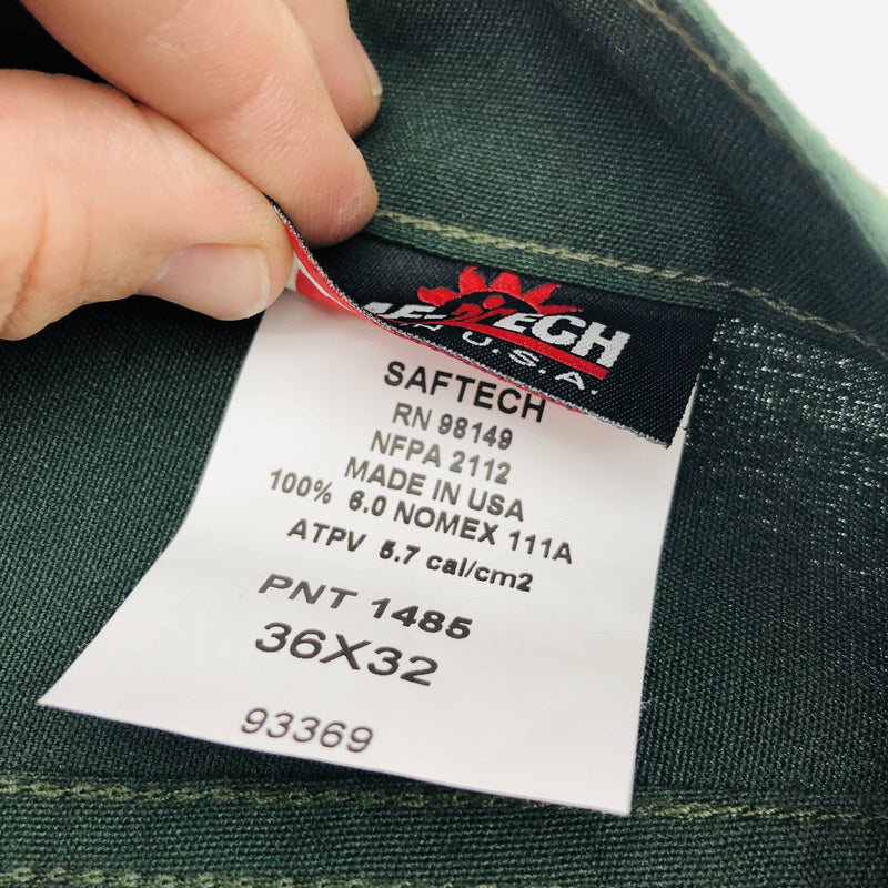 Saf-Tech PNT1485 Pants Flame Resistant 36x32 NomexIIIA 6.0oz Spruce Green No Tag 2