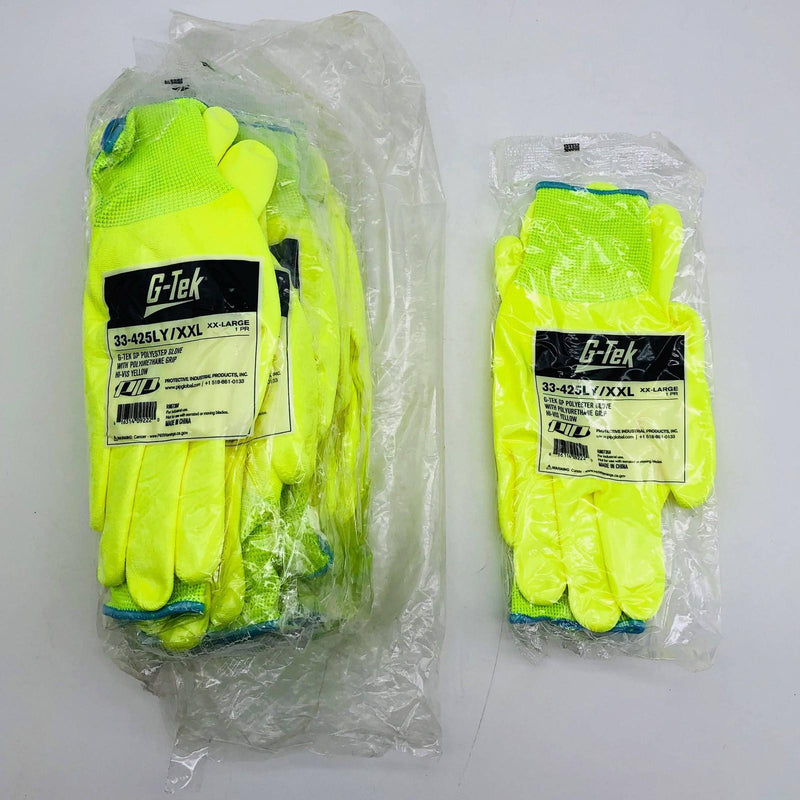 PIP 33-425LY/XXL Work Gloves Size XXL G-tek Polyuerthane Grip Hi Vis 12 Pairs 1