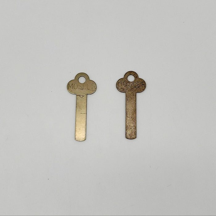 2x Mosler 74015 Safe Deposit Lock Key Blanks 0.075"T x 0.35"W x 2.3"L Flat Steel 3