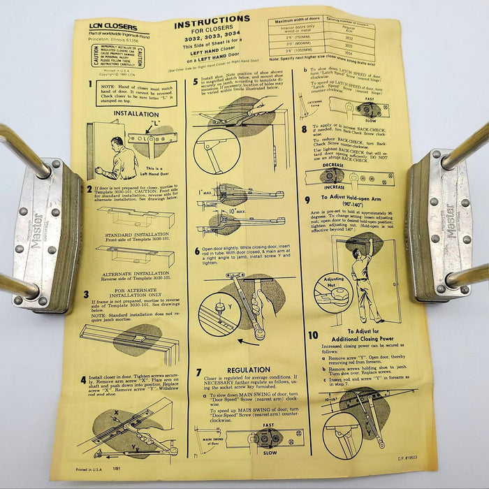 LCN 3030-3049-FL Door Closer Arm FL LH ALUM Fusible Link Left-Handed Aluminum