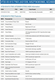 Aeroquip AC153-04-0960 96" Hose Assembly Nonmetallic 1/4" ID NSN 4720008137563 2