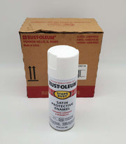 Rust Oleum Rust Stop Spray Paint Satin White 12oz 7791830 Pack of 6 Cans 1