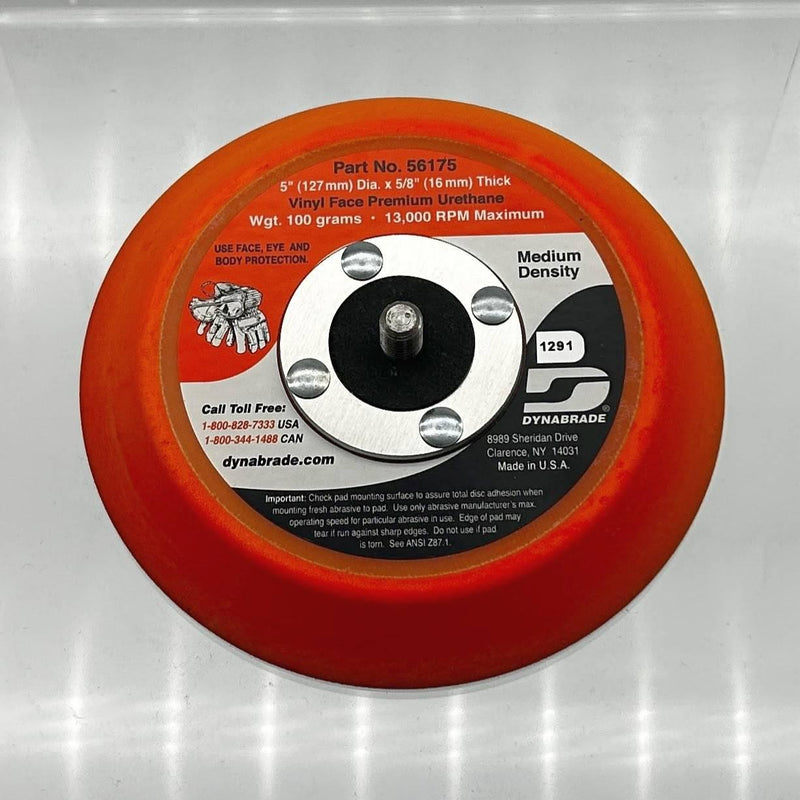 Dynabrade 56175 Orbital Disc Pad 5in Non Vacuum Med 5/8" Th Premium Urethane Orn