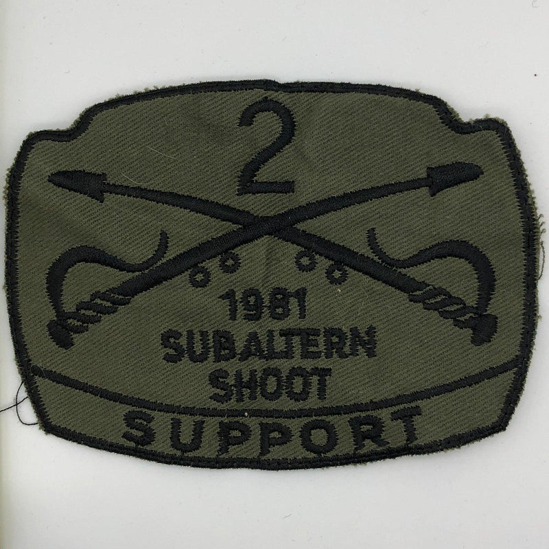US Army Subaltern Shoot Support Patch 1980 Vintage Tank Gunnery Qualification 2 1