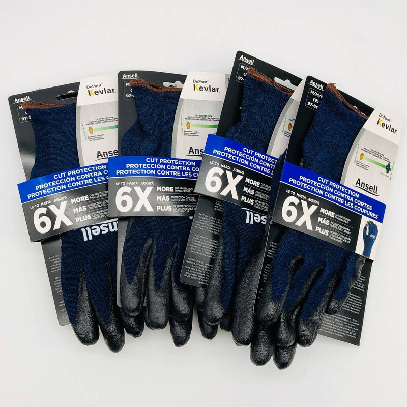 Ansell 97-505 Cut Resistant Work Glove Sz Medium 9 Nitrile Foam Palm 4 Pairs 1