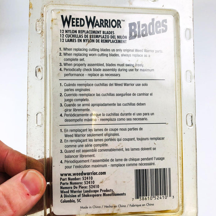 Weed Warrior 52410 Nylon Blades 12 Pack New Old Stock NOS Stens 390-142 6