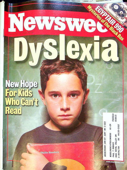 Newsweek Magazine November 22 1999 Dyslexia Egypt Air 990 Airplane Crash Suicide 1