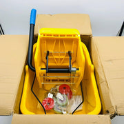 Magnolia 455-6035-3 Plastic Mop Bucket on Wheels W/ Wringer 26-35QT Yellow 10
