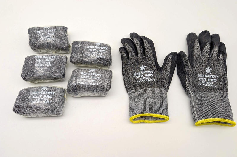 MCR Cut Resistant Work Gloves Large PU Coated Palm P92723PU Pack of 6 Pairs 1